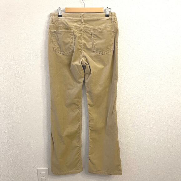 Escada Sport Womens Velvet Pants 10 Kate Bootcut Italy Stretch Holiday Beige - Picture 7 of 16